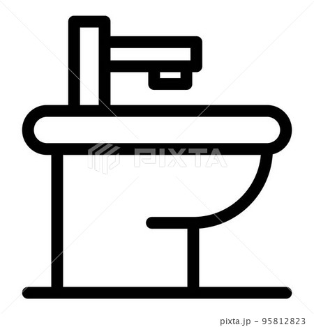 Home bidet icon. Outline home bidet vector icon for web design isolated on white background 95812823