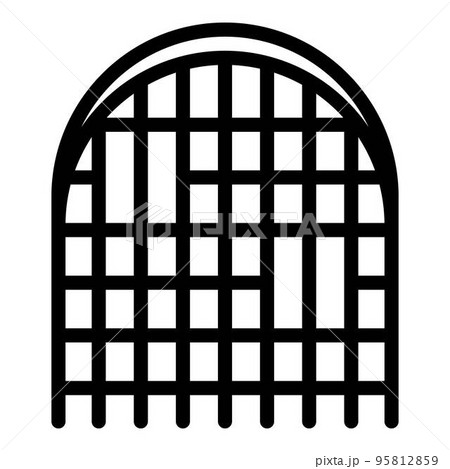 Blacksmith castle gate icon. Outline blacksmith castle gate vector icon for web design isolated on white background Blacksmith castle gate icon. Outline blacksmith castle gate vector icon for web design isolated on white background 95812859