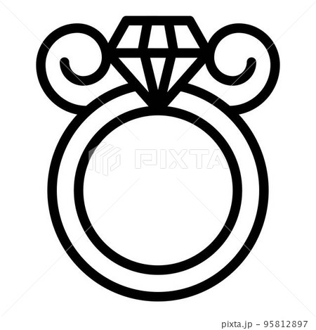 diamond ring vector icon
