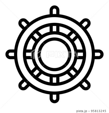 Wooden ship wheel icon. Outline wooden ship wheel vector icon for web design isolated on white background Wooden ship wheel icon. Outline wooden ship wheel vector icon for web design isolated on white background 95813245