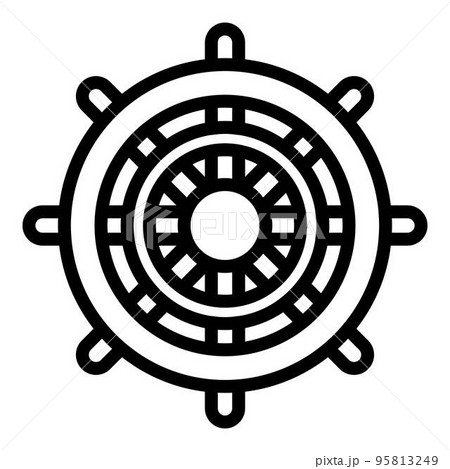 Maritime ship wheel icon. Outline maritime ship wheel vector icon for web design isolated on white background 95813249