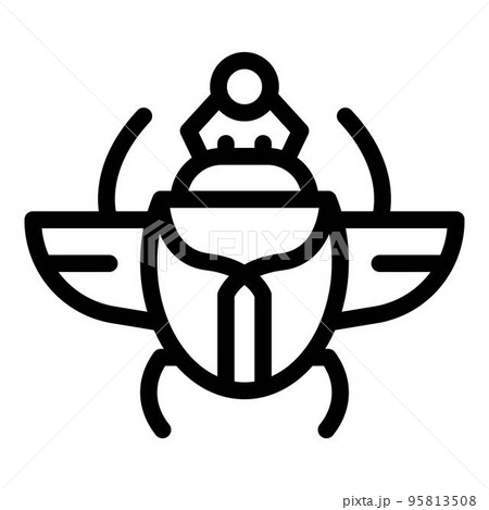 Scarab beetle africa icon. Outline scarab beetle africa vector icon for web design isolated on white background 95813508