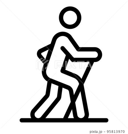 Senior nord walk icon. Outline senior nord walk vector icon for web design isolated on white background Senior nord walk icon. Outline senior nord walk vector icon for web design isolated on white background 95813970