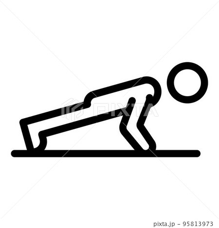 Morning senior push up icon. Outline morning senior push up vector icon for web design isolated on white background Morning senior push up icon. Outline morning senior push up vector icon for web design isolated on white background 95813973