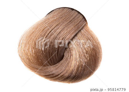 Dyed curl of hair isolated Dyed curl of hair isolated 95814779