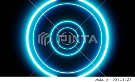 Various Thicknesses Multiple Cyan Color Circle Light Overlay Background Various Thicknesses Multiple Cyan Color Circle Light Overlay Background 95815527