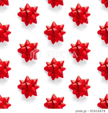 Seamless regular creative Christmas pattern with New Year decorations. xmas Modern Seamless pattern made from christmas decorations. white background 95816878