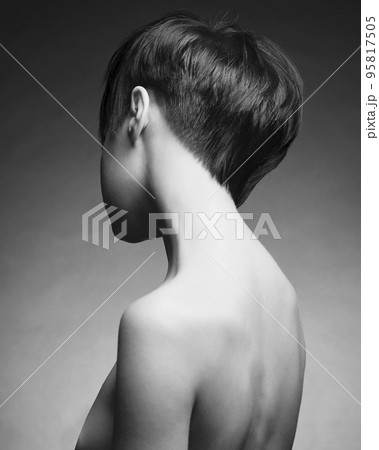 beautiful stylish girl with trendy modern hairstyle beautiful stylish girl with trendy modern hairstyle 95817505