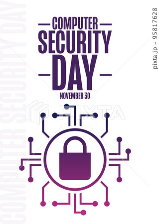 Computer Security Day. November 30. Holiday concept. Template for background, banner, card, poster 95817628