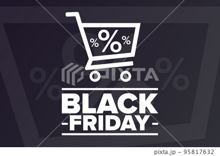 Black Friday. Holiday concept. Template for background, banner, card, poster with text inscription 95817632