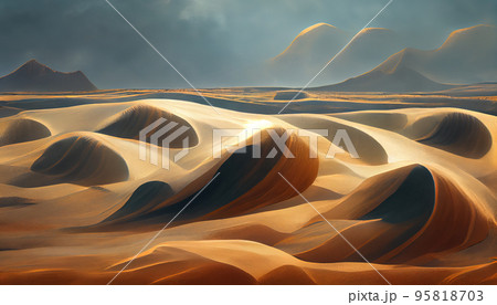 Desert with dry soil Desert with dry soil 95818703