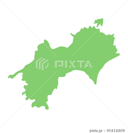 四国地方のかわいい地図　島無し　線無し 95818809