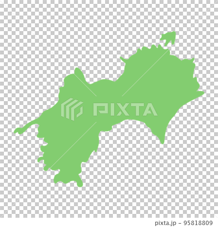 四国地方のかわいい地図　島無し　線無し 95818809