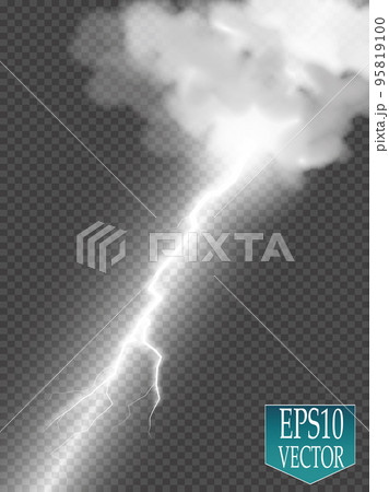 Storm with Lightning isolated on transparent background. Storm with Lightning isolated on transparent background. 95819100