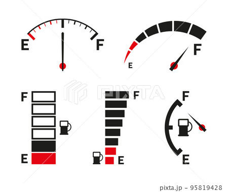 Fuel gauge. Full tank. Car dashboard. Flat style illustration 95819428