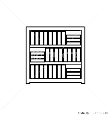 Bookcase icon on white. 95820946