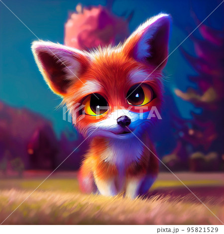 Cute fox reading book. Creativity and imagination. Animal for kids. Image for little kindergarten children, school Cute fox reading book. Creativity and imagination. Animal for kids. Image for little kindergarten children, school 95821529