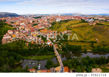 Aerial view on the city Soria. Spain Aerial view on the city Soria. Spain 95821718