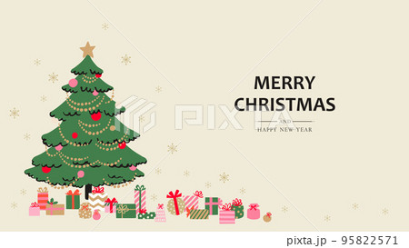 クリスマスツリーのフレーム-手描き 95822571