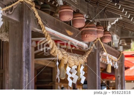金蛇水神社　鈴　本坪鈴　しめ縄 95822818