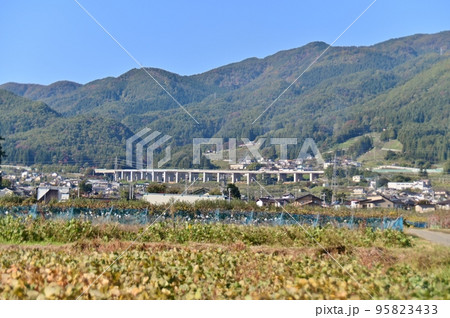 千曲市西山地区を通る長野道の橋脚 千曲市西山地区を通る長野道の橋脚 95823433