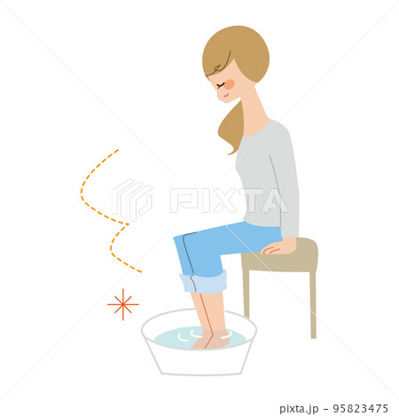足浴をしている女性 線なし 95823475