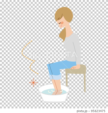 足浴をしている女性 線なし 95823475