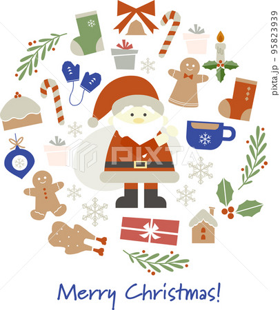 クリスマスカードのイラスト　サンタクロース 95823939