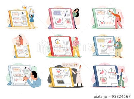 Online medical services mobile application, consultation and prescription medicine, diagnostics metaphor, e-health Online medical services mobile application, consultation and prescription medicine, diagnostics metaphor, e-health 95824567