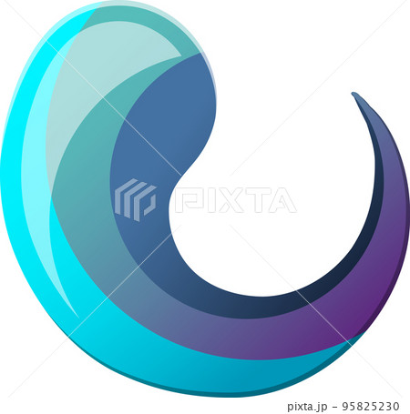Abstract water drop logo illustration in trendy and minimal style 95825230