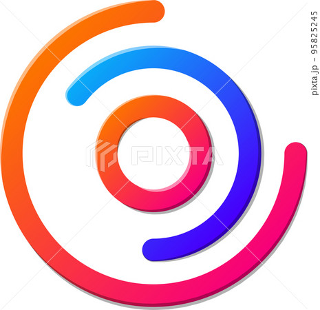 Abstract overlapping circle logo illustration in trendy and minimal style Abstract overlapping circle logo illustration in trendy and minimal style 95825245