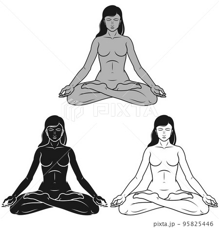 Vector design of woman doing yoga Vector design of woman doing yoga 95825446