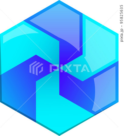 Abstract hexagon logo illustration in trendy and minimal style Abstract hexagon logo illustration in trendy and minimal style 95825635