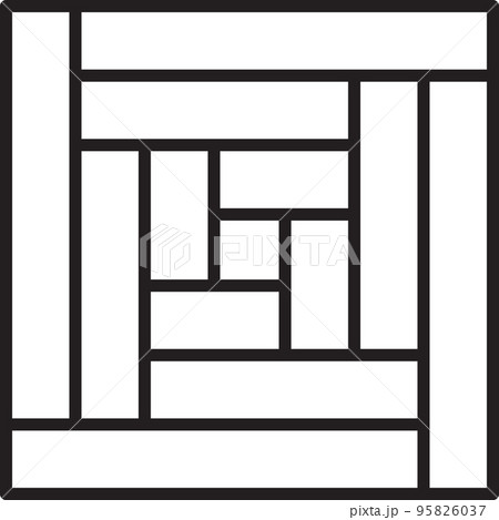 Abstract square line logo illustration in trendy and minimal style 95826037