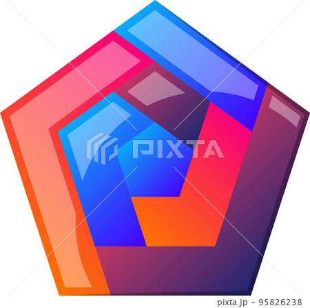 Abstract pentagon maze logo illustration in trendy and minimal style 95826238