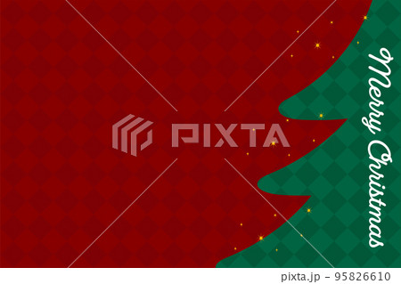 クリスマスのイラストとダイアモンドチェックの背景 95826610