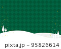 クリスマスのイラストとダイアモンドチェックの背景 95826614