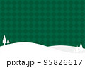 クリスマスのイラストとダイアモンドチェックの背景 95826617