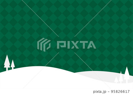 クリスマスのイラストとダイアモンドチェックの背景 95826617