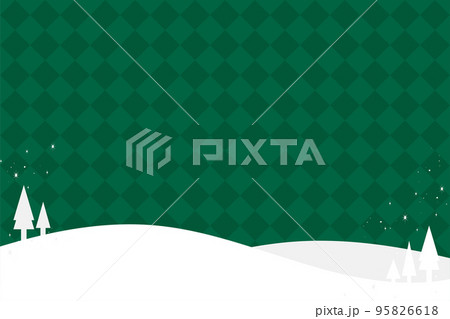 クリスマスのイラストとダイアモンドチェックの背景 クリスマスのイラストとダイアモンドチェックの背景 95826618