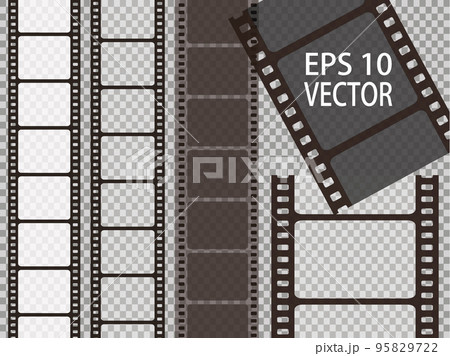 Set of vector film strip isolated on transparent background Set of vector film strip isolated on transparent background 95829722