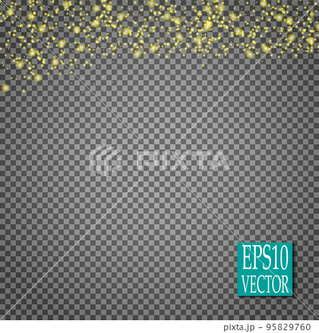 Set of golden glowing lights effects isolated on transparent background. Sun flash with rays and spotlight. Glow light effect. Star burst with sparkles. 95829760
