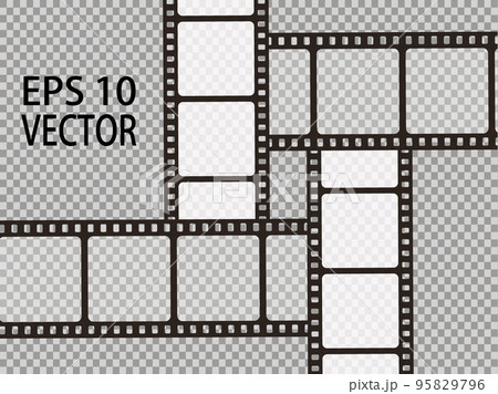 Set of vector film strip isolated on transparent background Set of vector film strip isolated on transparent background 95829796