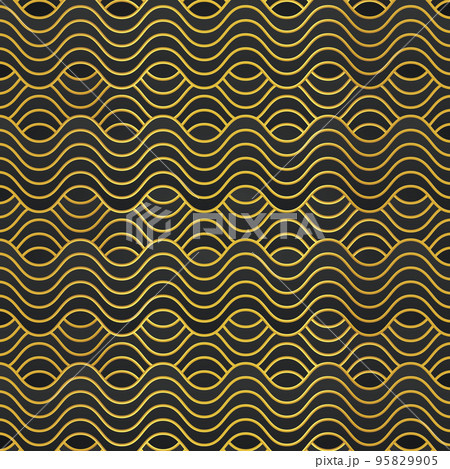 Black and gold wave design banner. Black and gold wave design banner. 95829905