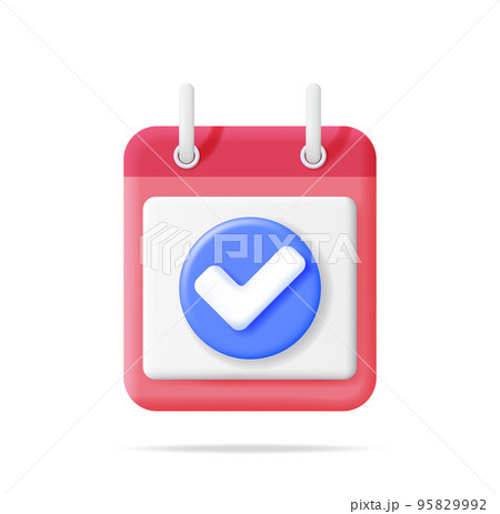 3D Paper Spiral Wall Calendar Isolated 95829992