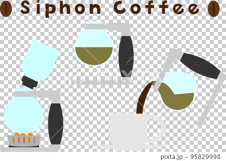 Siphon coffee illustration set 95829998
