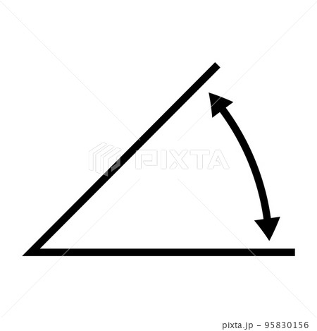 Angle icon math, vector angle 45 symbol, design arrow school 95830156