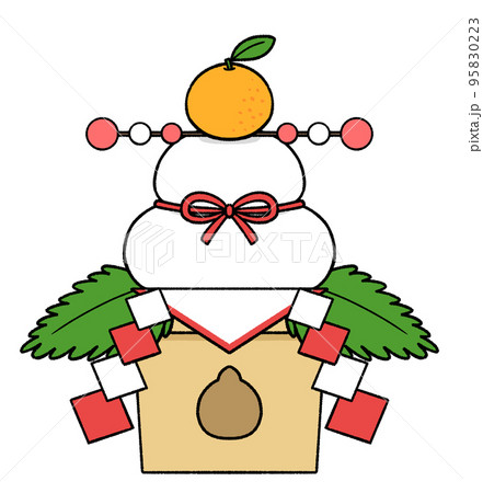 手描きの鏡餅 手描きの鏡餅 95830223