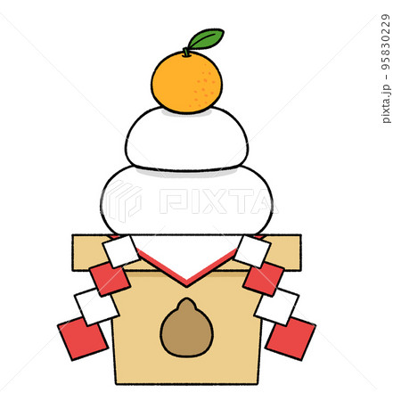 手描きの鏡餅 95830229