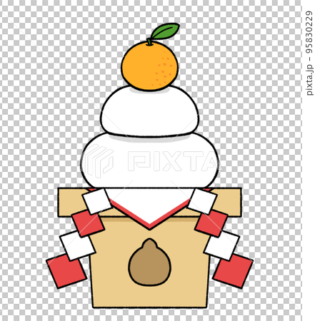 手描きの鏡餅 95830229